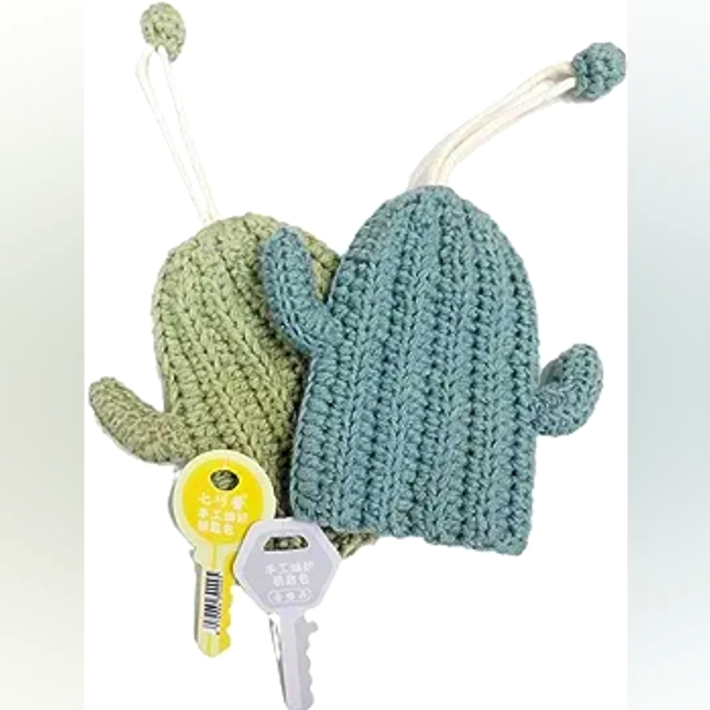 NWOT Knit Car Key Case, Car Key Cover, Key Fob Cover, Crochet Key Holder